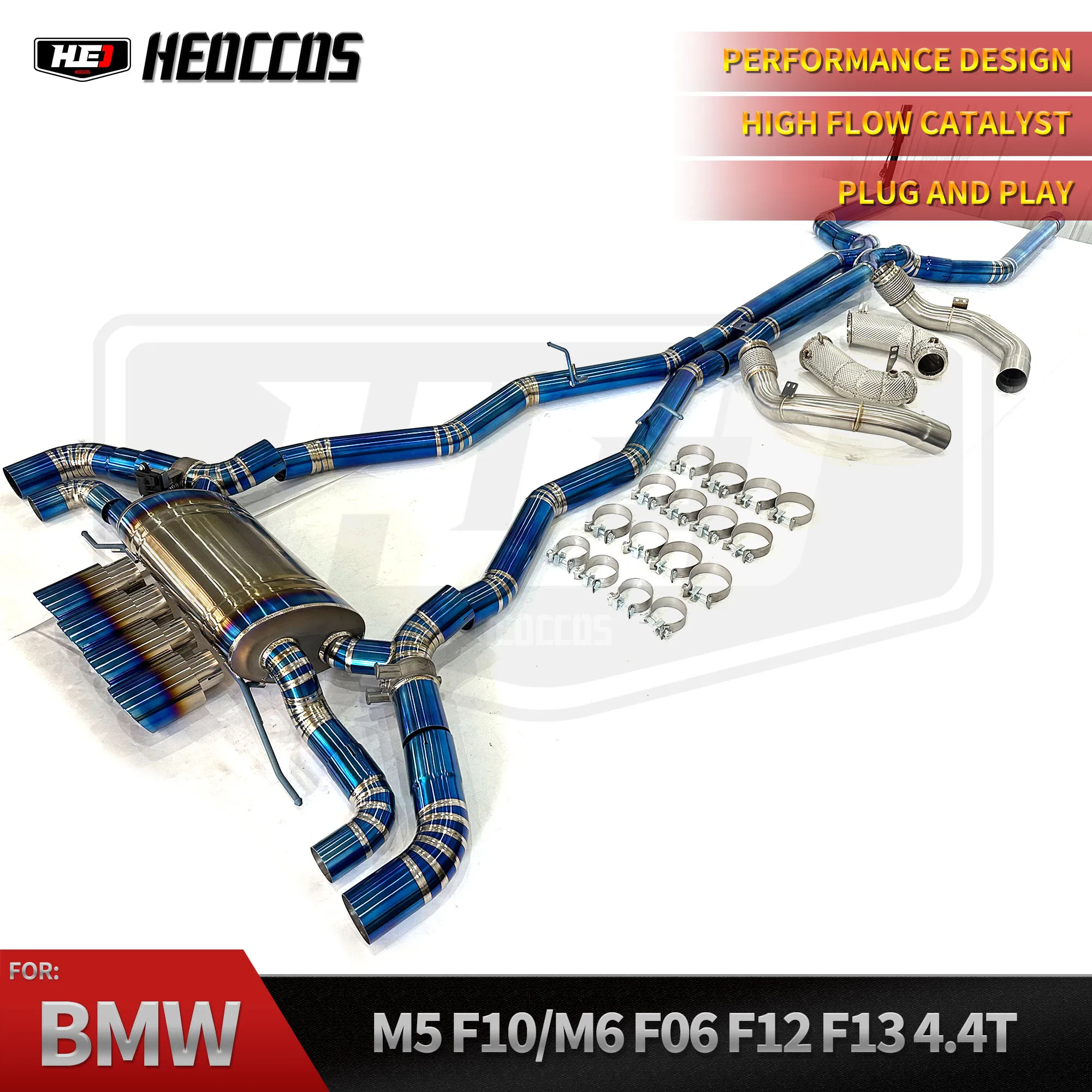 Titanium Alloy Valved Catback Exhaust Kit HEO For BMW F90 M5 4.4T V8 S63 Muffler Spare Components