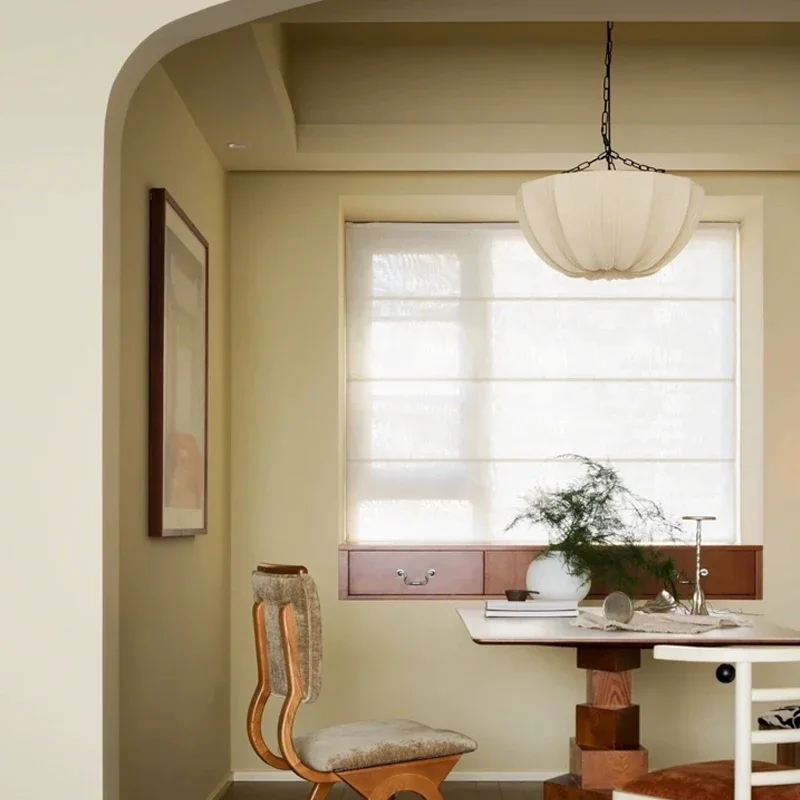 

Nordic Minimalist Wabi Sabi Fabric Chandelier Living Dining Room Bedroom Pendant Lamp Lustre RestaurantBar Hanging Light Fixture