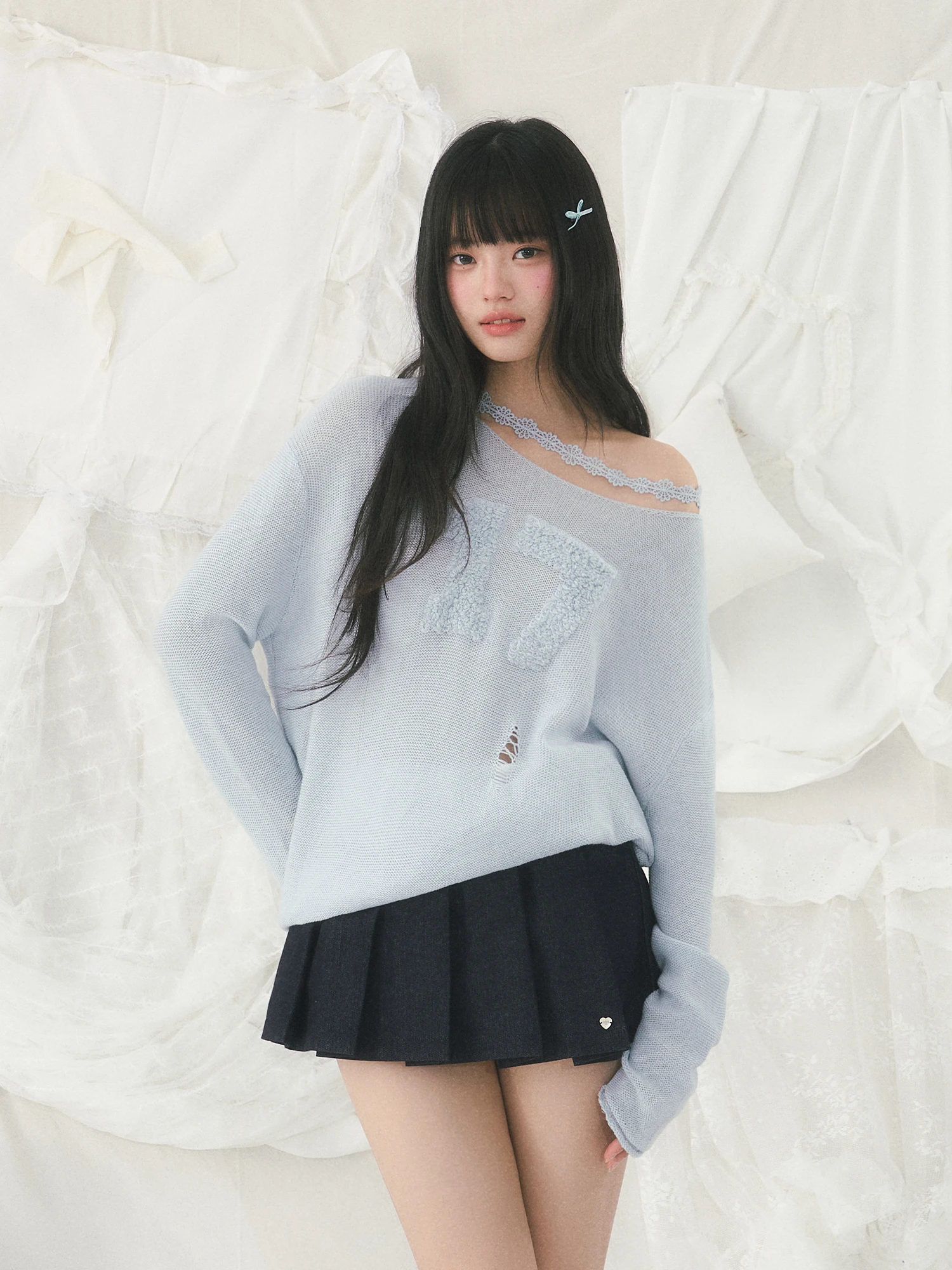 

Женская футболка Wedhub Chic с длинным рукавом, ажурная, с цифровым принтом, вязаная, свободного кроя, с дизайнерским вырезом на плечах, новинка весны