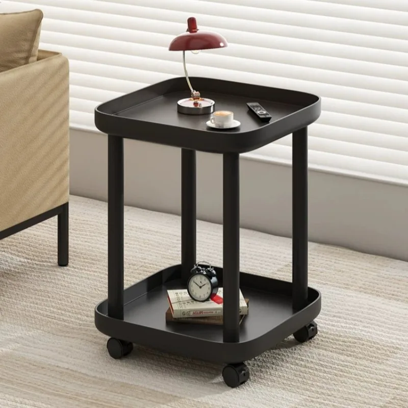 Bedroom Nightstands Sofa Table Mini Storage Little Dark End Table Double-layer Small Wohnzimmertisch Living Room Furniture