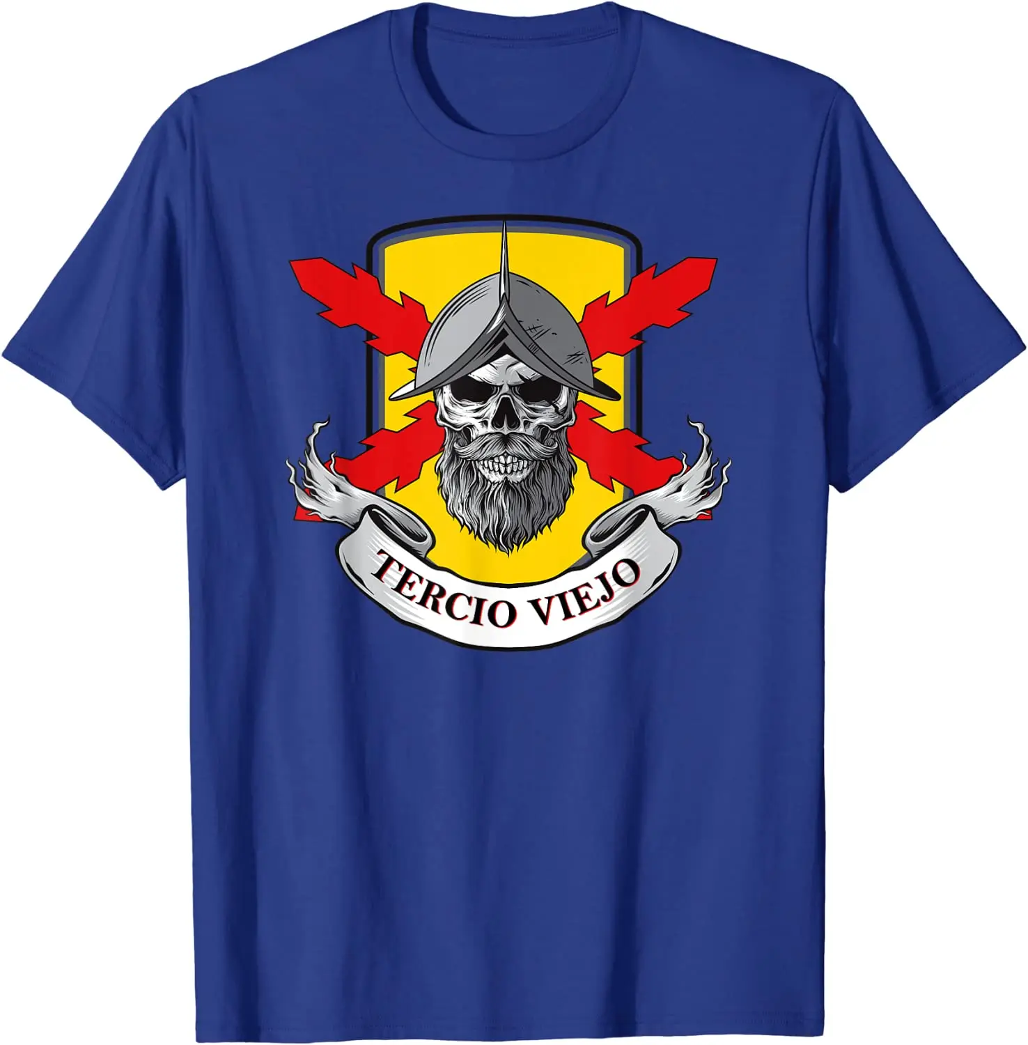 Tercios Españoles. Tercio Viejo. Soldado Calavera. Men T-Shirt Short Sleeve Casual Cotton O-Neck Summer Shirt