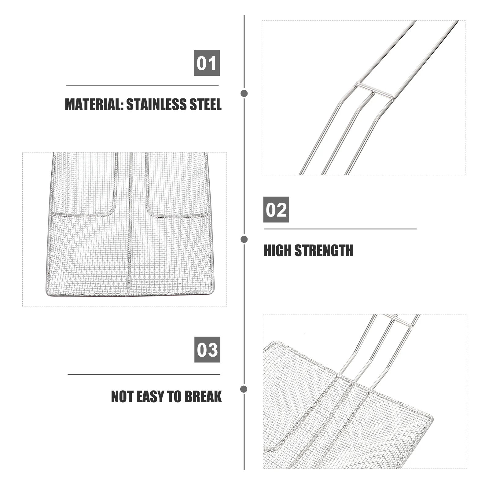 

1Pcs Stainless Steel Square Oil Filter Slag Scoop Mesh Strainer Spoon for Kitchen Cooking Frying Filter Spoons