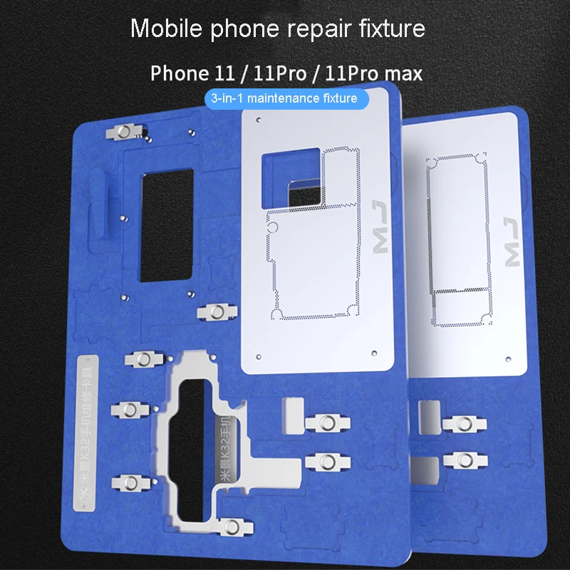 Mijing K32 soporte de fijación de PCB para teléfono 11 11Pro 11promax, plataforma de reparación de soldadura, abrazadera de placa base CPU PCB, plantilla de Clip, herramienta de reparación