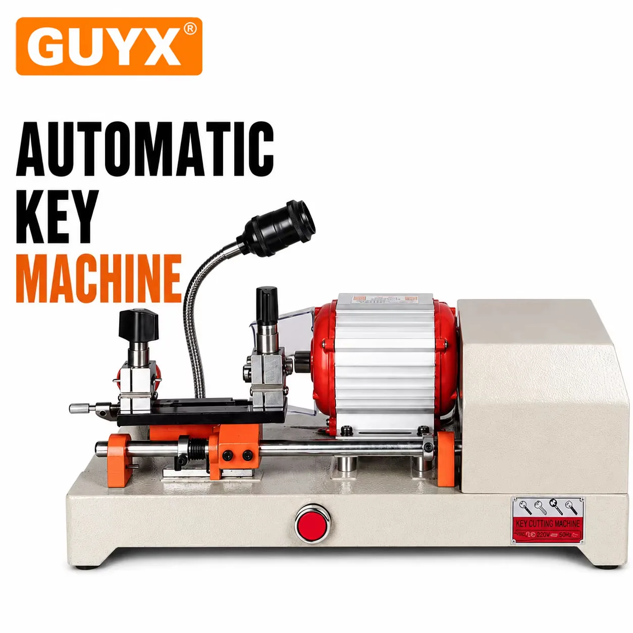 Automatic Key Cutting Machine Electric Key Duplicator Precision Locksmith Copy Cutter with LED Work Light for Flat Keys