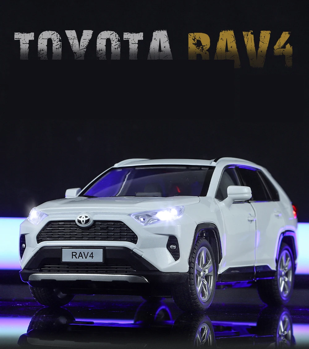 1/18 トヨタ RAV4 ダイキャスト SUV ホワイト 合金製 限定モデル Toyota Rav4 Car Models 1 18 | Toyota Rav4 Original Toys