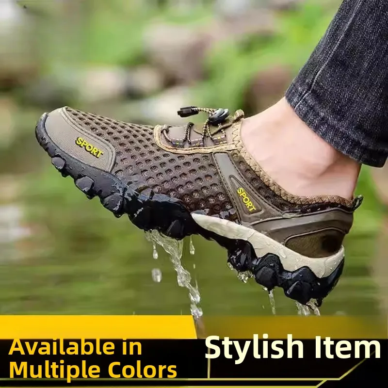 

Мужские летние кроссовки для походов, активного отдыха и альпинизма, повседневные спортивные водонепроницаемые сандалии, нескользящие пляжные сандалии, удобные и дышащие