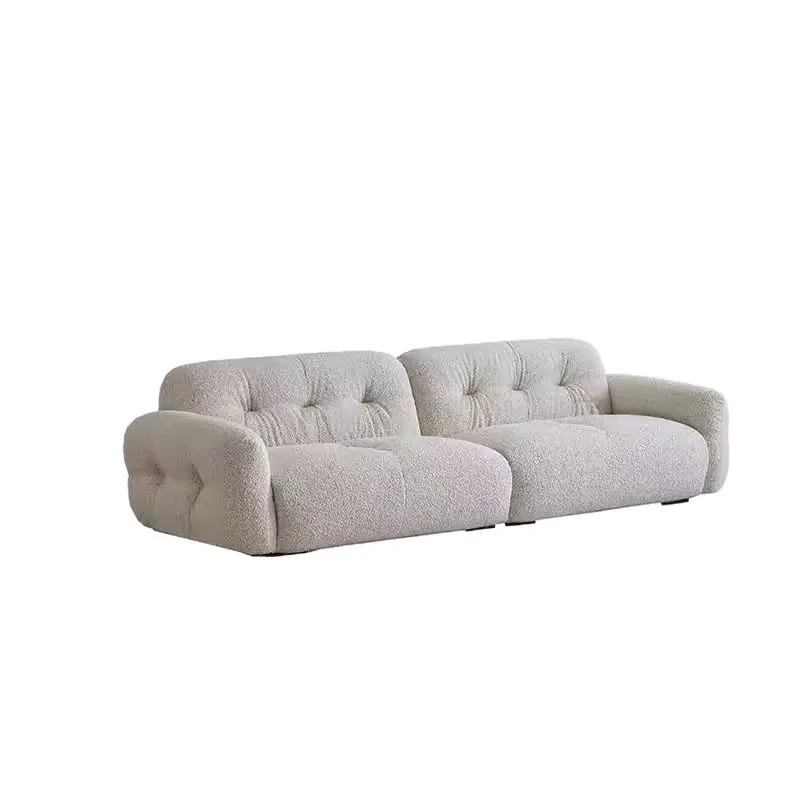

Nordic cloud sofa cream style French simple modern light luxury straight row small apartment Internet celebrity retro0sofa