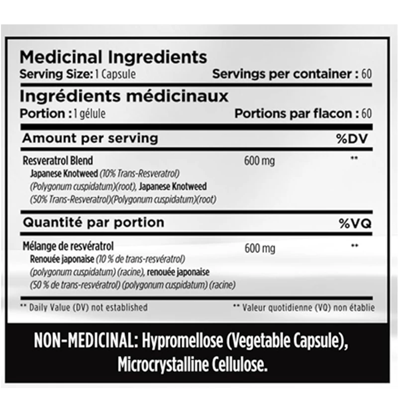Renew Actives Optimized Resveratrol Supplement - 600mg Natural Resveratrol Complex with 50% Trans Resveratrol