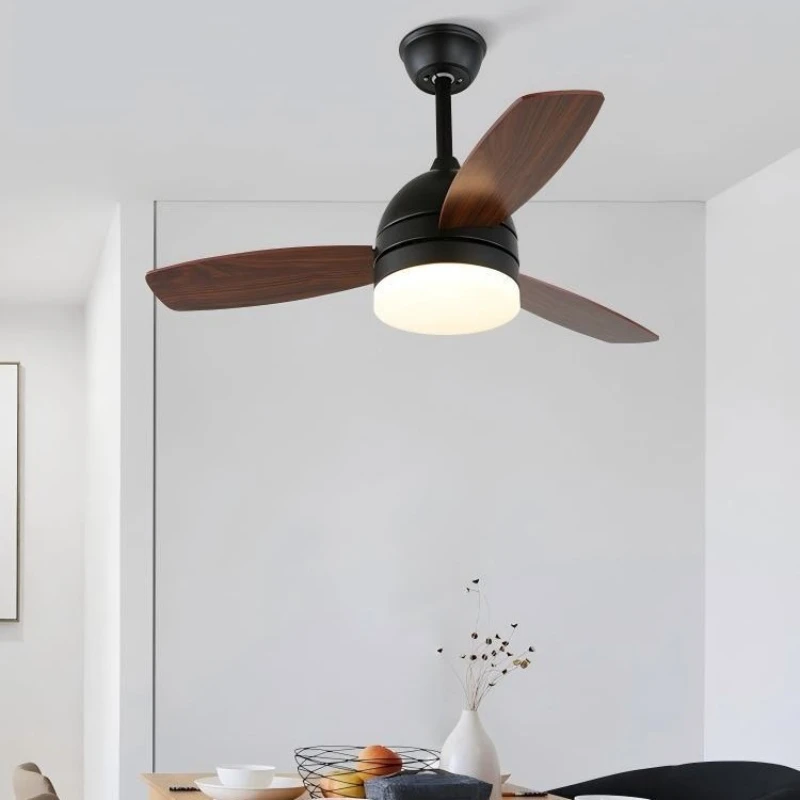 

Medieval restaurant fan light household new ultra-quiet straight leaf fan large wind living room ceiling fan light