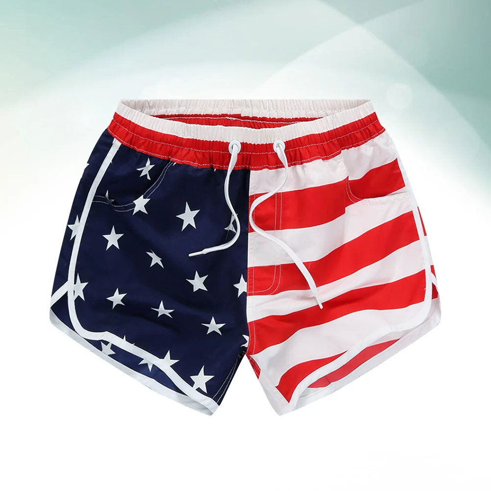 

Women Casual American Flag Pattern Sports Shorts White Xl Breathable Quick-Drying Running Fitness Yoga Hot Pants Beach Shorts