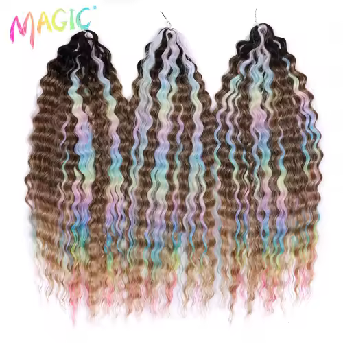 Magic Ariel Curl Hair Water Wave Twist Crochet Hair Synthetic Braid Hair Ombre Blonde 22 Inch Deep Wave Braiding Hair Extension - Image 22