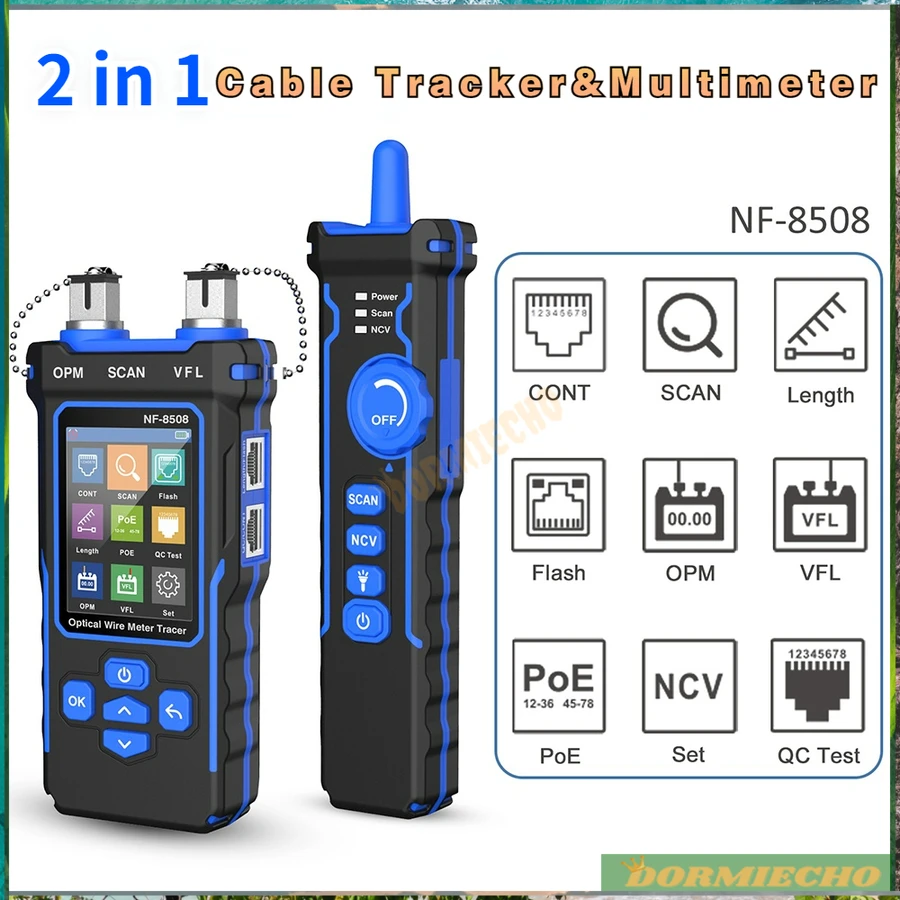 

Small Size Network Cable Tester NF-8508 LCD Display Cable Tracker LAN Length Measure Wiremap Tester Optical Power Meter Tester