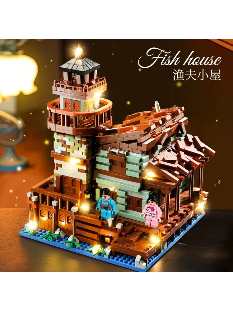 Hot-selling Blokken Visserhuisje High-street Serie: Educatief Bouwblok Speelgoed, Architectonisch Model & Cadeau Ornament - afbeelding 2