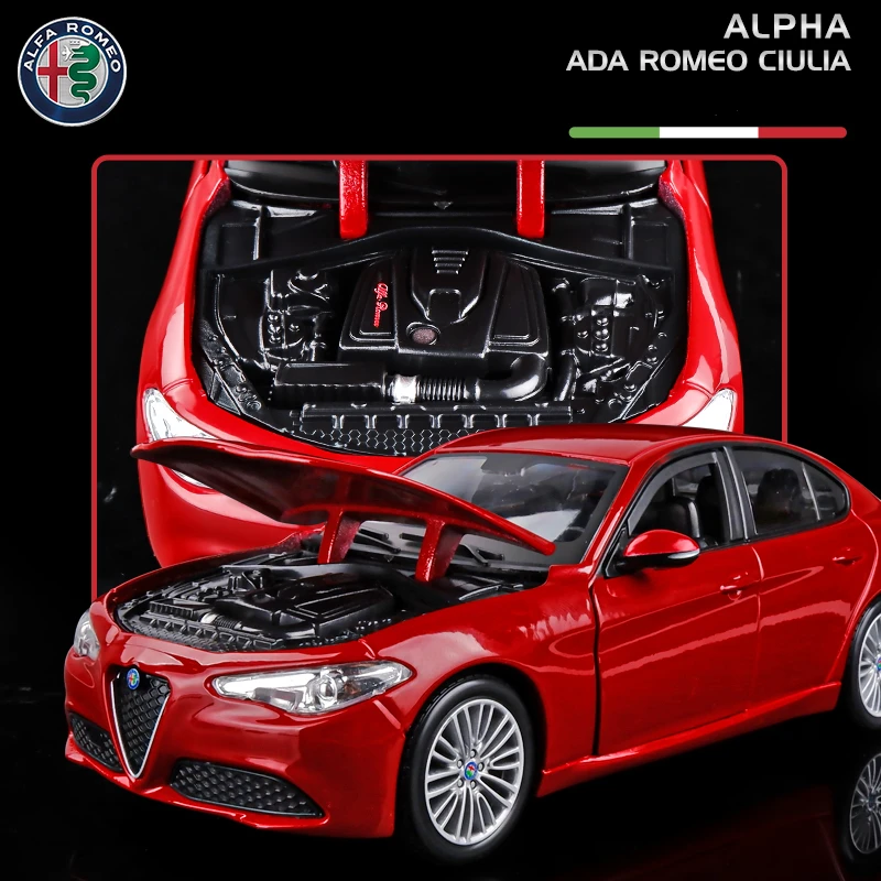 1:24 Alfa Romeo Giulia Sports Alloy Car Model Diecasts & Toy Vehicles Metal Toy Car Model High Simulation Collection Kids Gift