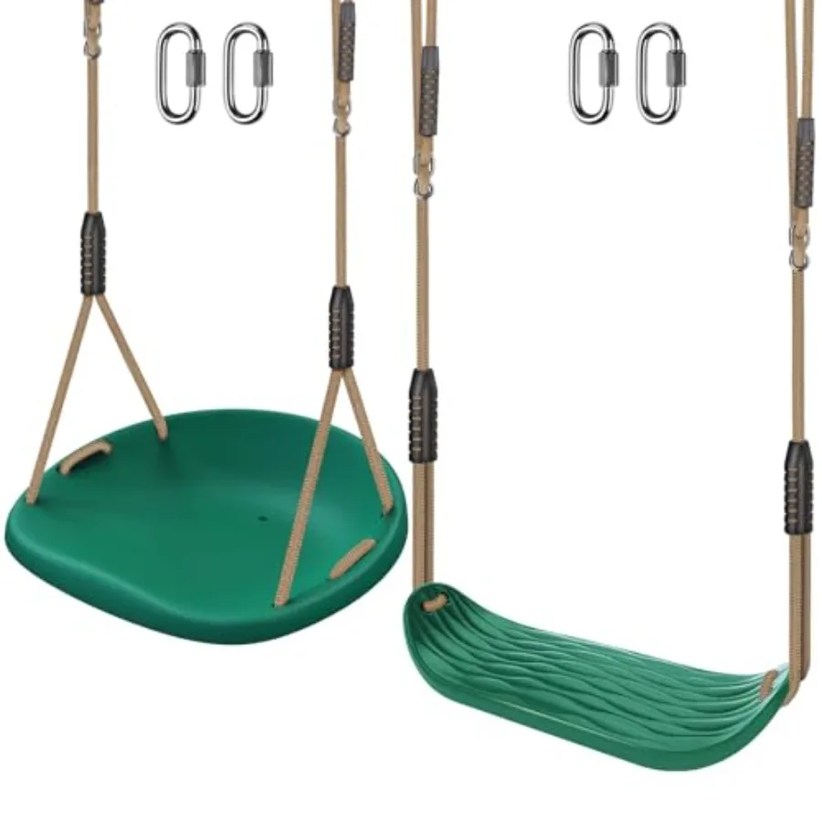 

2 Pack Heavy Duty Plastic Swing Seats with Adjustable Rope and Quick Connect Replacement Swing Set Accessories for and Adults I