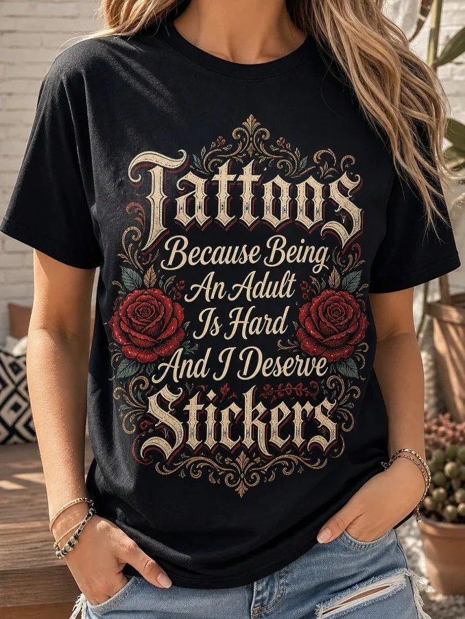 2026 Fashion New Arrival Funny Slogan Tee Women 
