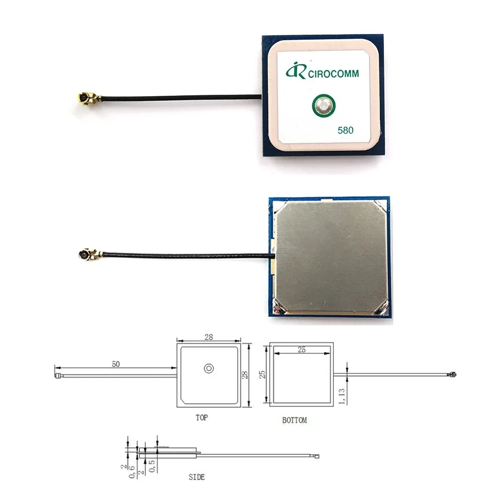 Beitian BT-580 Beitian 33dB GPS GLONASS BeiDou GALILEO Internal Active Cirocomm Ceramic Patch Antenna GPS antenna IPEX