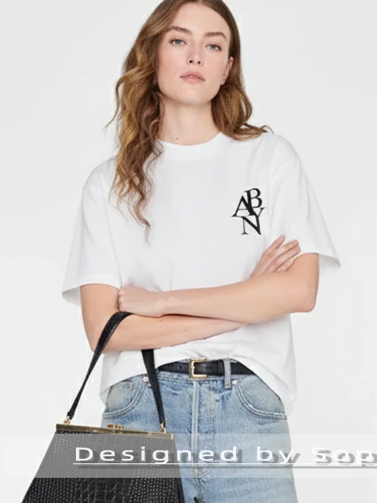 

Letter Print Loose T-Shirt Women Summer Cotton Fashion Short Sleeve Tees Tops Female Casual T-Shirts Streetwear 2026