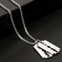 Clavicle Chain Blade Pendant Personality Decoration Hypoallergenic Fashion Silver Color Pendant Necklace for Dating