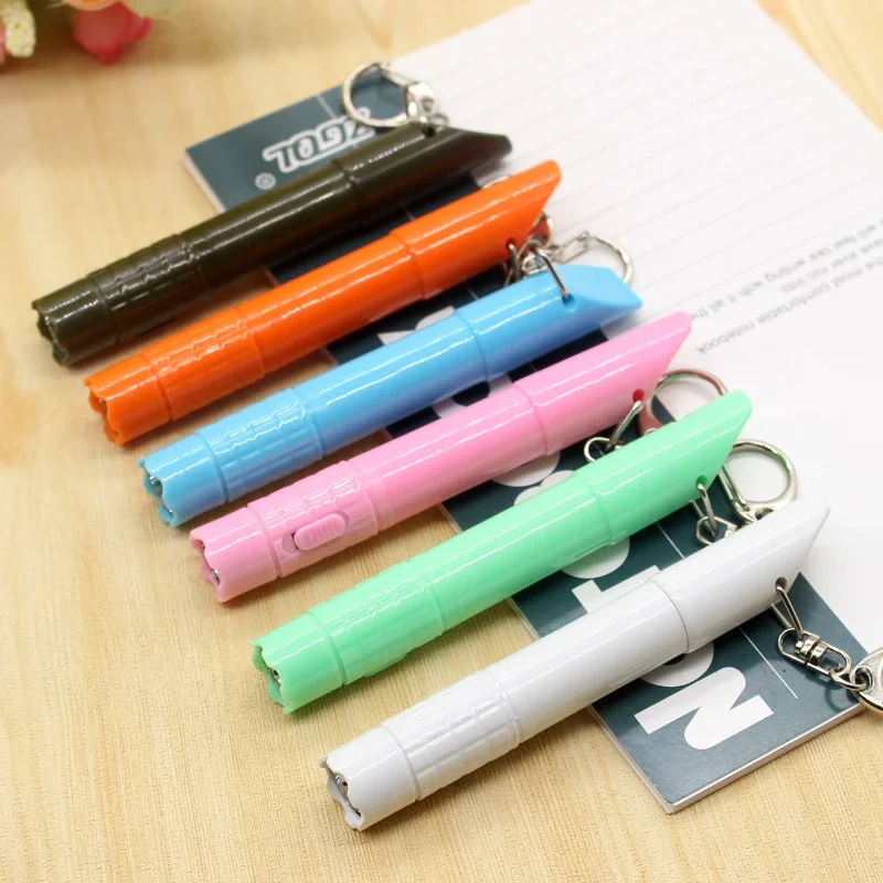 

50PCS Whistle Ball Pen Multifunctional Whistle LED Light Telescopic Ball Pen Outdoor Travel Multipurpose Keychain Pen