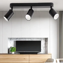 3-headed Led Pendant lamp GU10 Ceiling Spotlight Adjustable Chandelier Ceiling Lamp LED Track Spot Lighting for Kitchen Hallway
