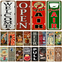 Retro Brand Metal Sign Welcome Coffee Cold Beer Bar Pub Cafe Home Wall Decor Tin Sign Crafts Plate Plaques Poster Art Decoration