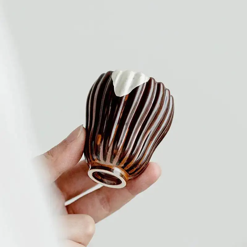 

Kiln Change Chestnut Brown Drawing Silver Buddha Cup Household Ceramic Tea Cup Kung Fu Tea Set Tea Cup Smell Cup