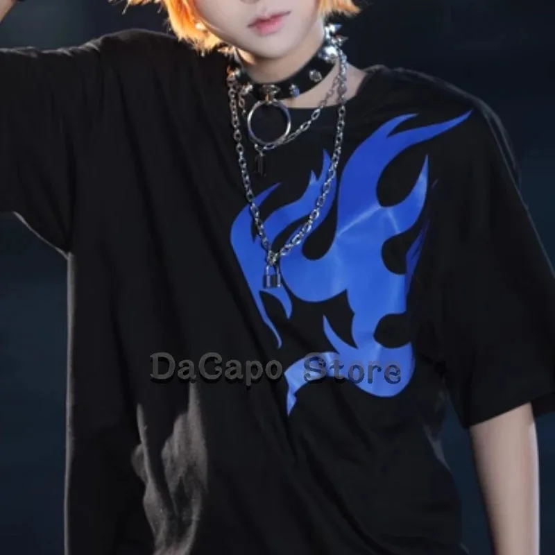 2025 22 Project Sekai Shinonome Akito Costume Wig Blue T-skirts Akt Anime Cosplay Party Halloween PJSK Fans Call Unifor