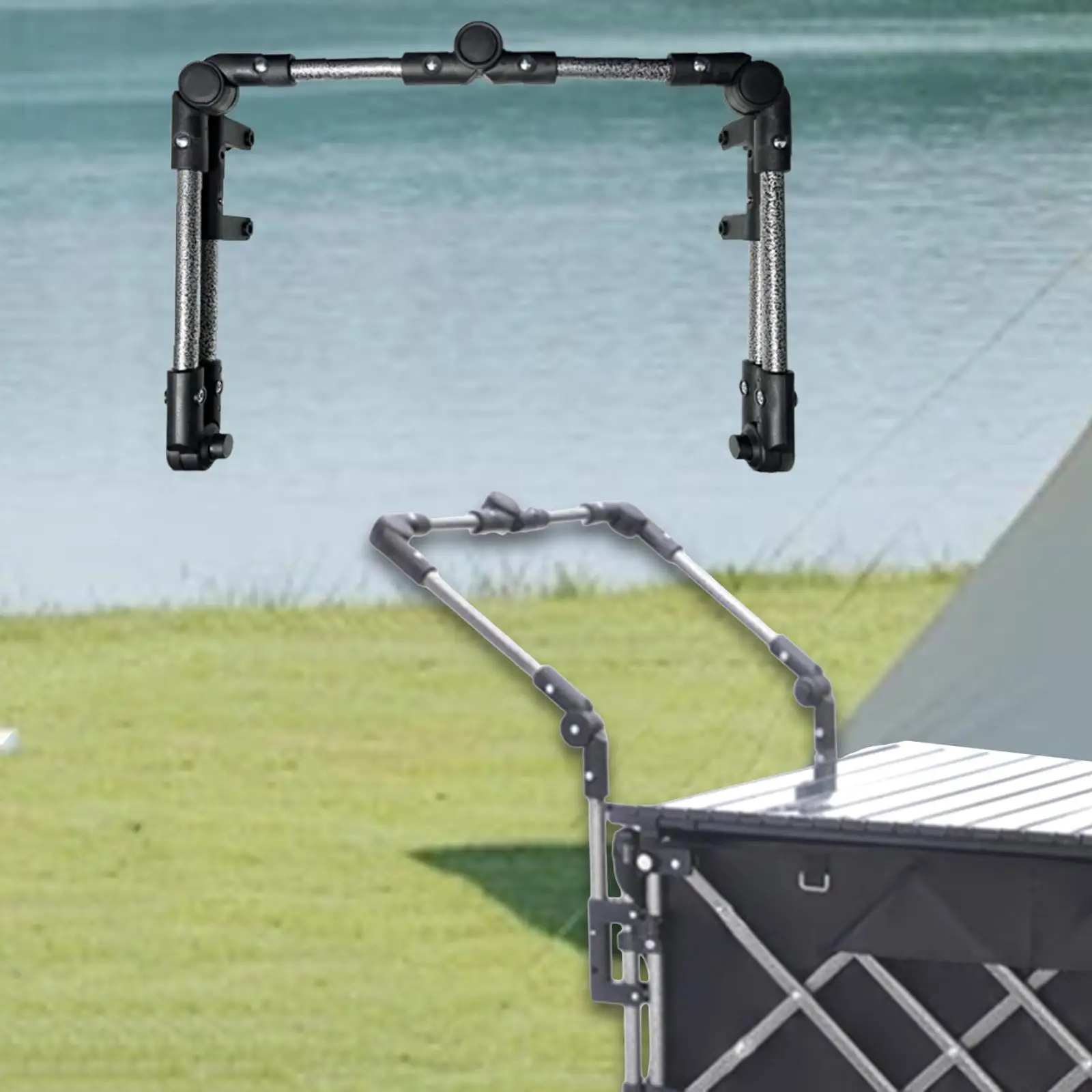 

Foldable Wagon Push Handle Part Push Pull Bar for Garden Backyard Fishing