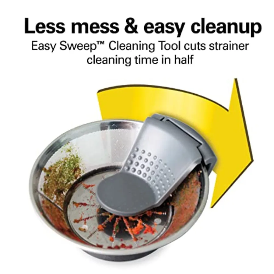 대형 3인치 투입구를 갖춘 원심 착즙기로 효율적인 주스 추출이 가능하며, 다양한 용도로 사용할 수 있는 이중 속도 설정이 간편합니다.