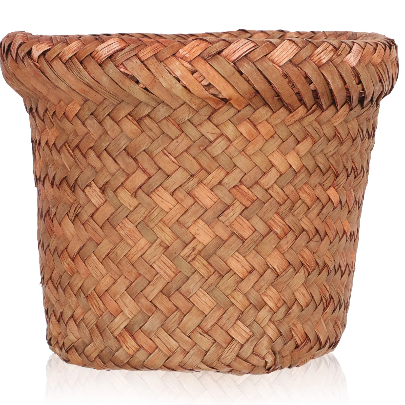 Woven Trash H made Storage Wear Resistant Trash Can Basket Waste Bin Compact Smooth Household Office Room