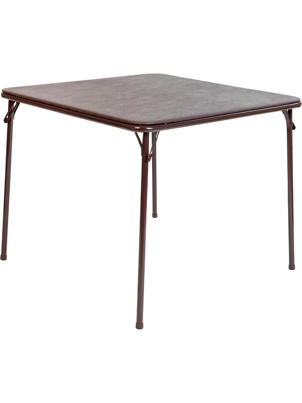 

Квадратный складной карточный столик диаметром 33,5 дюйма с мягкой виниловой столешницей, портативный игровой стол на 4 человека, коричневый