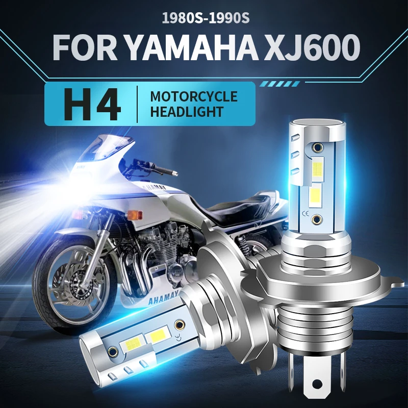 H4 HB2 9003 LED Motorcycle Headlight Bulb Hi Lo Beam Moto Light For Yamaha XJ600 1980s-1990s LED Lamp Canbus Motorcycle Headlamp