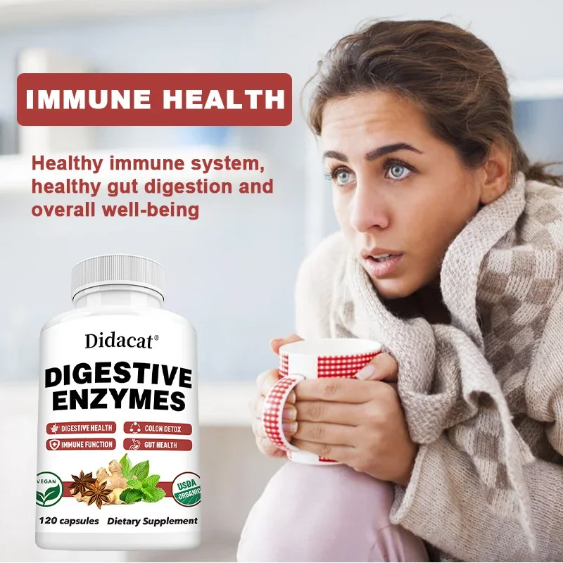 Digestive Enzyme Supplement To Support Digestive Health and Lactose Absorption, Gut Health, Immune Function Support