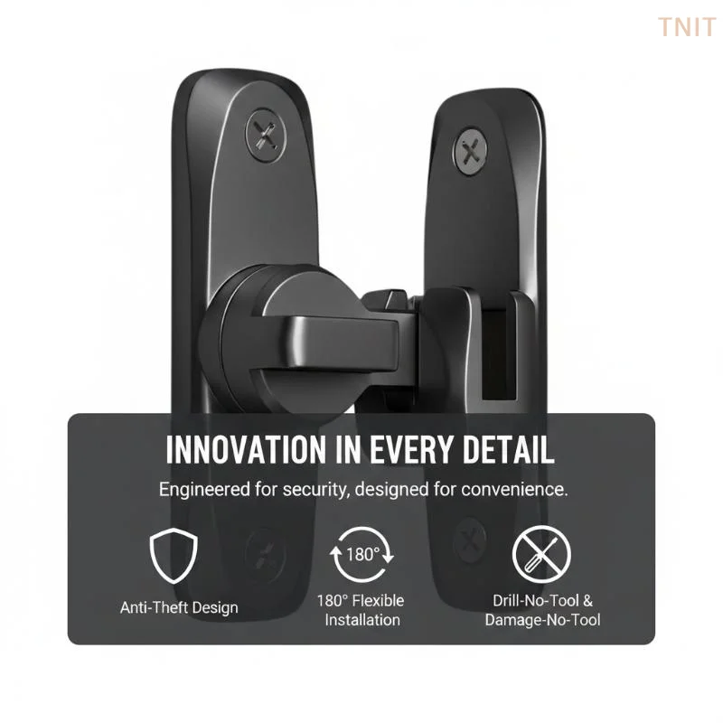[J]90 180 Degree Flip Door Lock Home Security Sliding Door Latch Aluminum Alloy Anti Theft Small Gate Latches Household Hardware