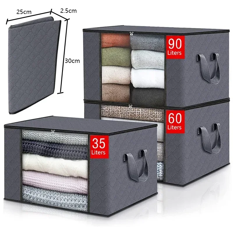 Large Capacity Clothes Storage Bag Foldable Blanket Storage Bags Storage Containers for Organizing Bedroom Closet Clothing