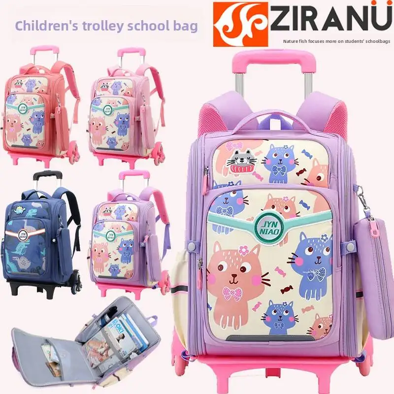 Student School Bag On Wheels School Wheeled Backpack Trolley Backpack School Trolley Bags for Girls Rolling backpack Bag For Boy