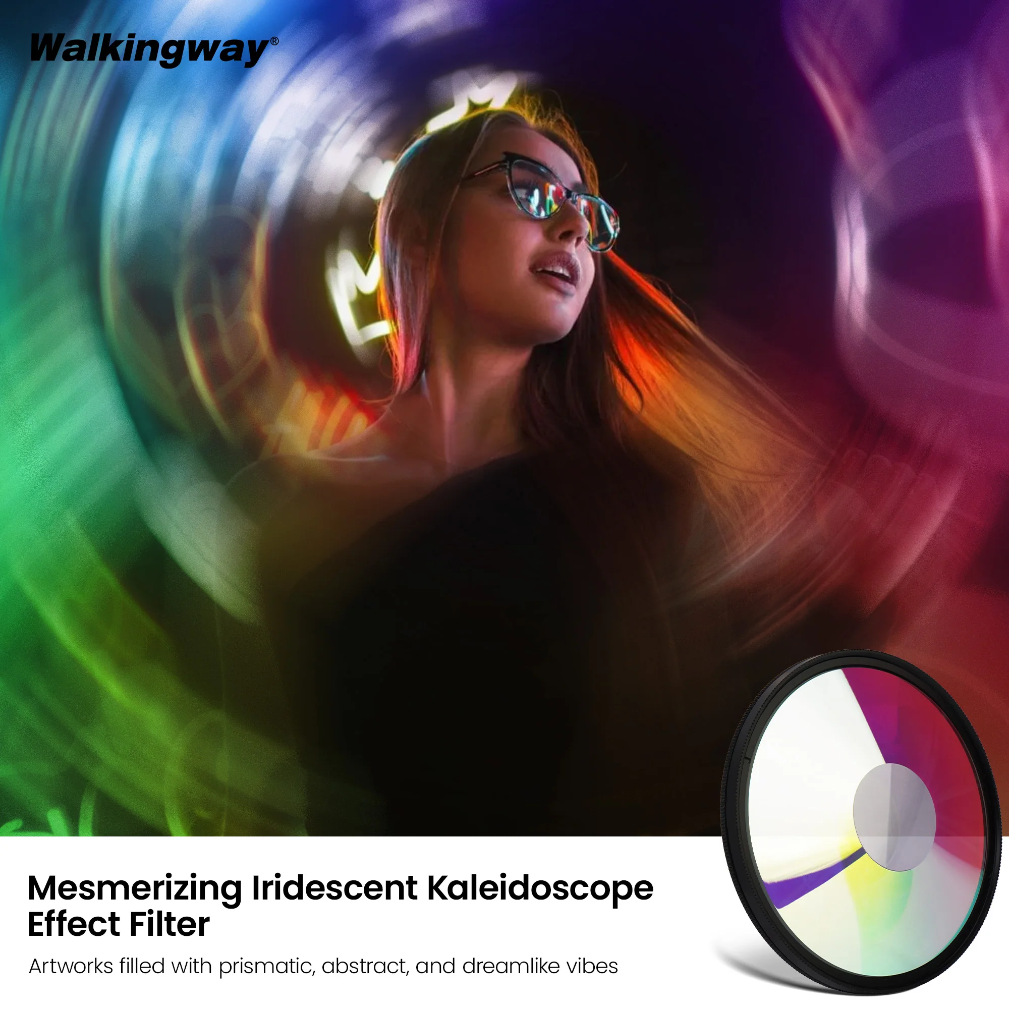Filtr Chromaticzny Walking Way Halo do Kamery, Efekt Opadowych Ognisk, Szkło Optyczne z Efektem Tęczy, Zniekształcenia, Kreatywne Portrety, Filtr do Kamery — zdjęcie produktu 2