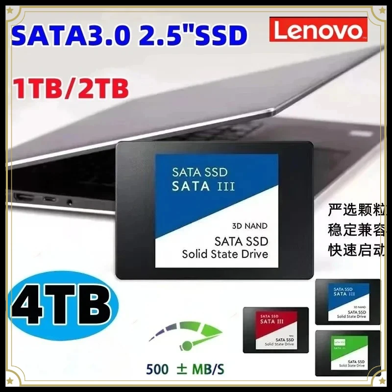 

Новый внешний жесткий диск Lenovo 4 ТБ для ноутбука, портативный SSD с интерфейсом SATA3, высокоскоростной твердотельный накопитель