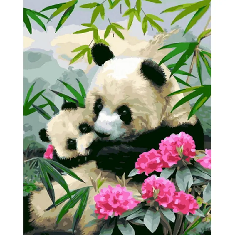 

GATYZTORY Diy Frame Painting By Numbers For Adults Kits Panda Picture On Numbers Diy Gift Handmade For Wall Art Decors ﻿