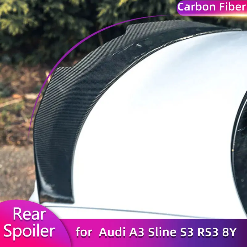 

Carbon Fiber Rear Trunk Spoiler Wings for Audi A3 Sline S3 RS3 8Y Sedan 2021-2023 Car Rear Spoiler Boot Duckbill Wing Lip FRP