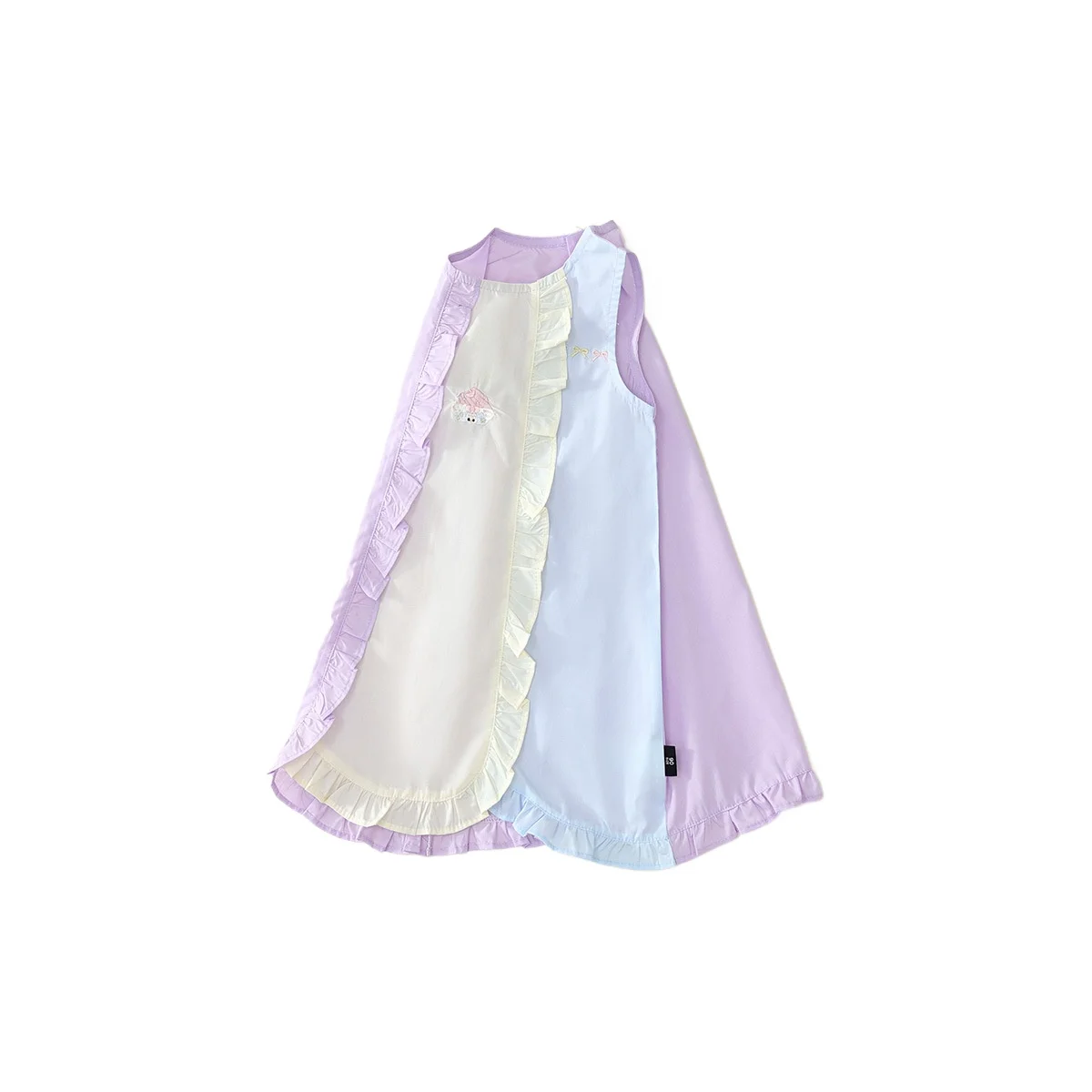 Girls Floral Embroidered Sleeveless Dress 2025 Summer Sweet Patchwork Lace Trim Vest Bow Applique Baby Kids Outfit