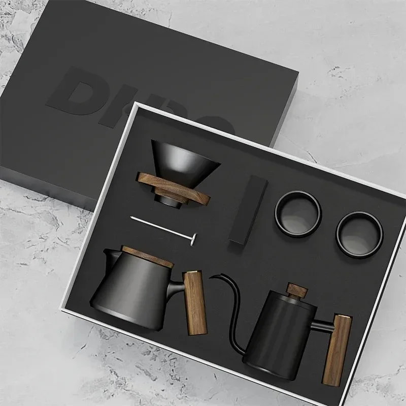 Coffee Gift Set Ceramic Coffee Grinder Dripper Filter Kettle Travel Gift Kit Barista Tools Espresso Coffee Maker Set