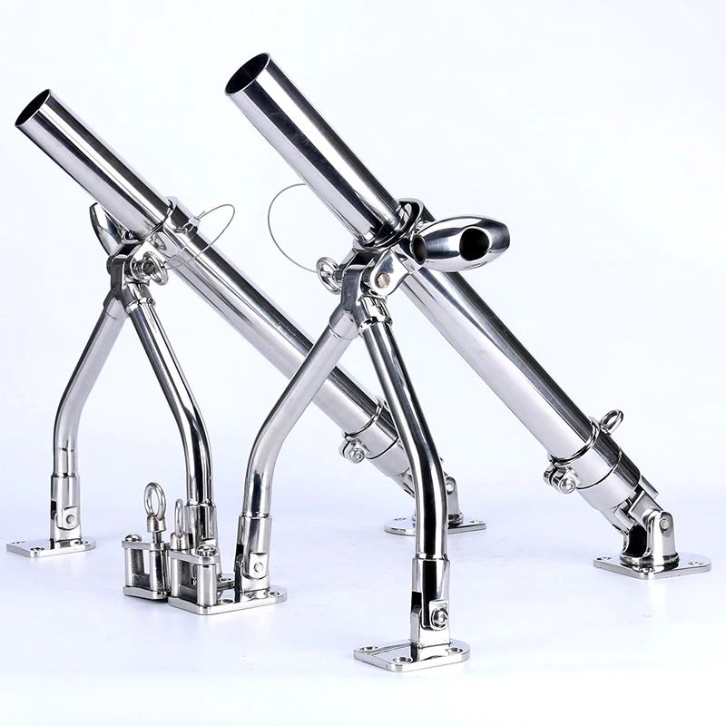 (Pair of) Marine Grade Stainless Steel Fishing Outrigger Rod Holder Mirror Polish Adjustable Outrigger Pole Holder Boat Hardware