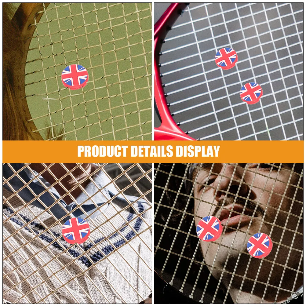 

5Pcs Tennis Racket Vibration Dampeners National Flag Silicone Shock Absorbers Reduce Vibration Improve Stability Tennis