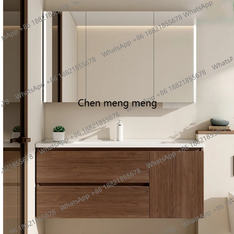 b567 Wooden Design Bathroom Cabinet Integrated Organized Mirror Shower Bathroom Cabinet Storage Shelves Banyo Dolabi Furniture