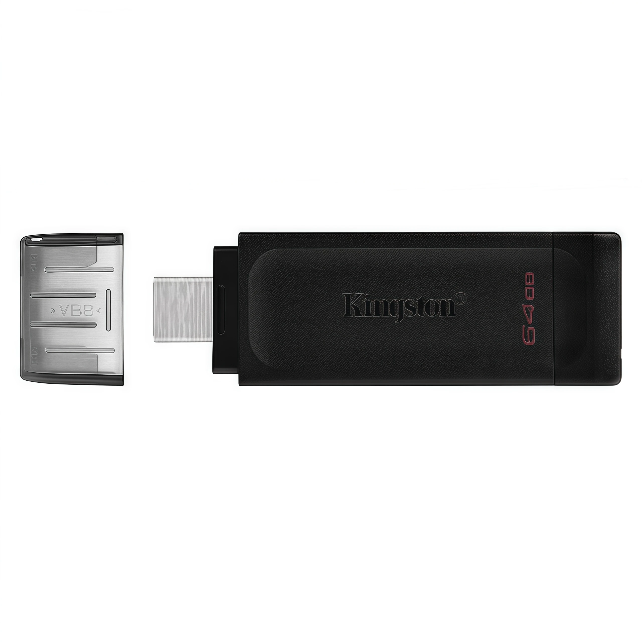Unidade flash USB Kingston USB 3.2 Gen1 Type-C de alta capacidade, preta, compatível com Android, Apple, carro, telefones celulares e PC