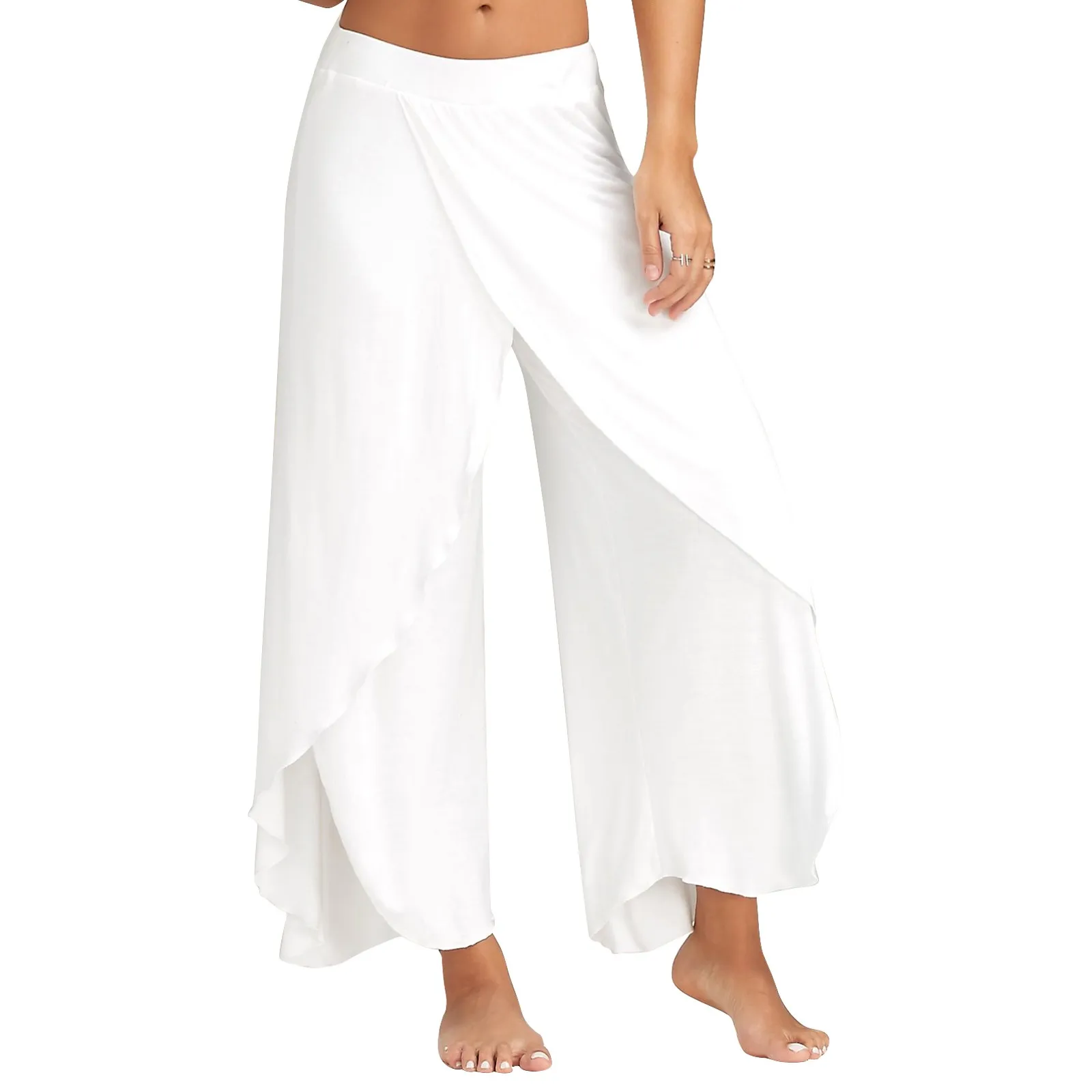 

Women Wide Leg Pants Loose Fitness Yoga Split Trousers Mandala Open Leg Pants Comfort Gypsy Hippie Aladdin Harem Pants