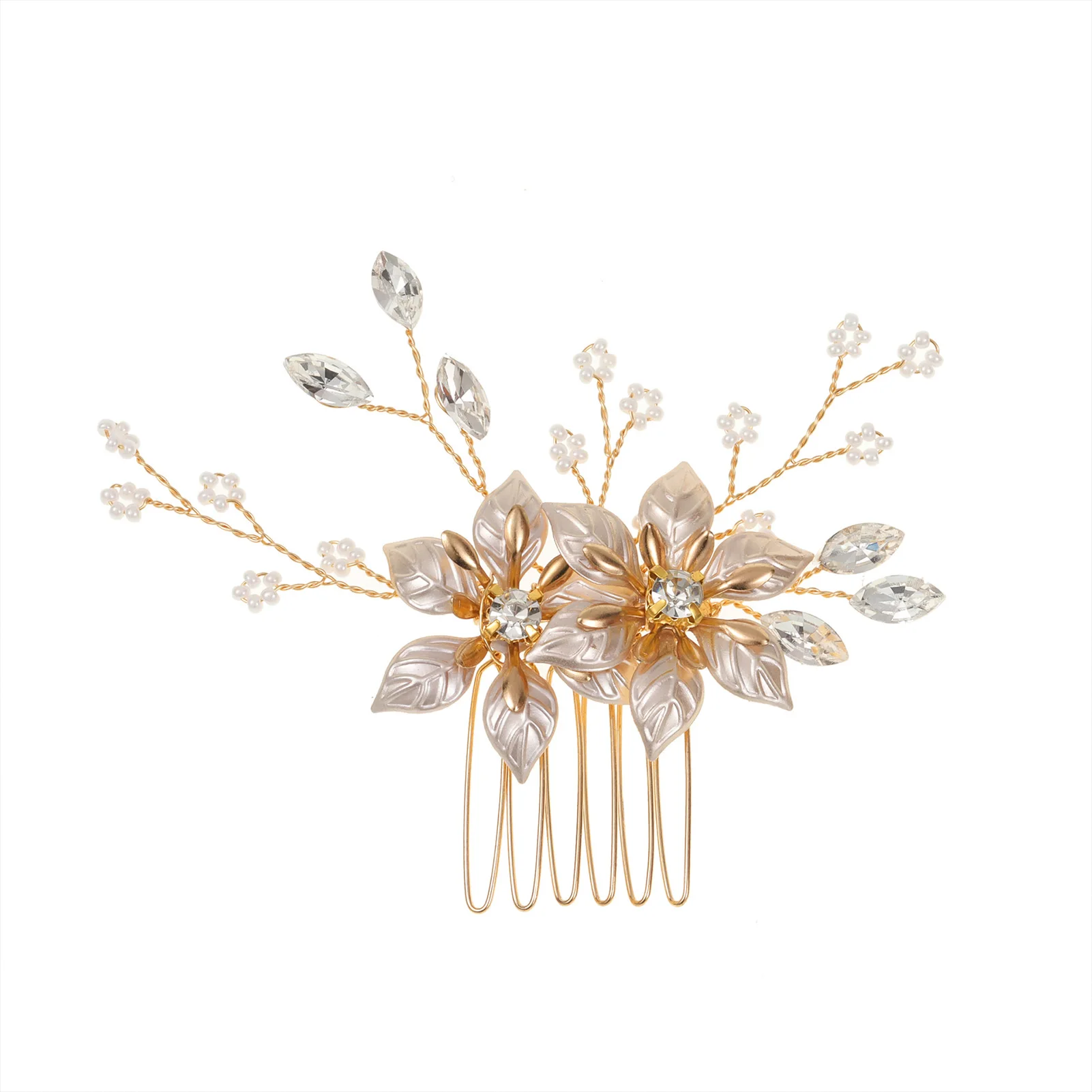 Alloy Leaf Luxurious Hair Comb Flower & Leaf Hair Accessories for Bride Bride Hair Decorative Ornaments