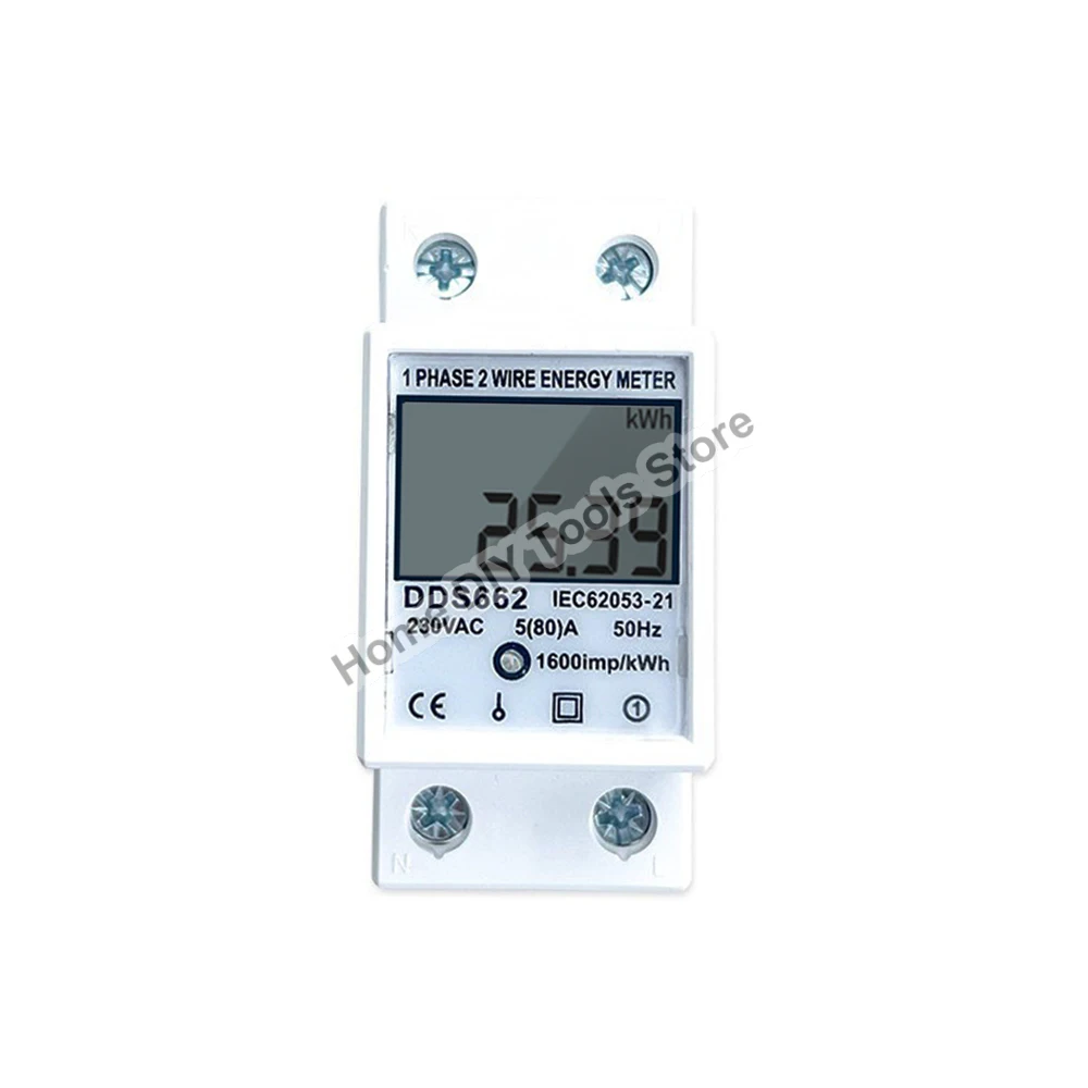 Single Phase Two Wire LCD Digital Display Wattmeter Power Consumption Energy Electric Meter KWh AC 230V 50Hz Electric Din Rail